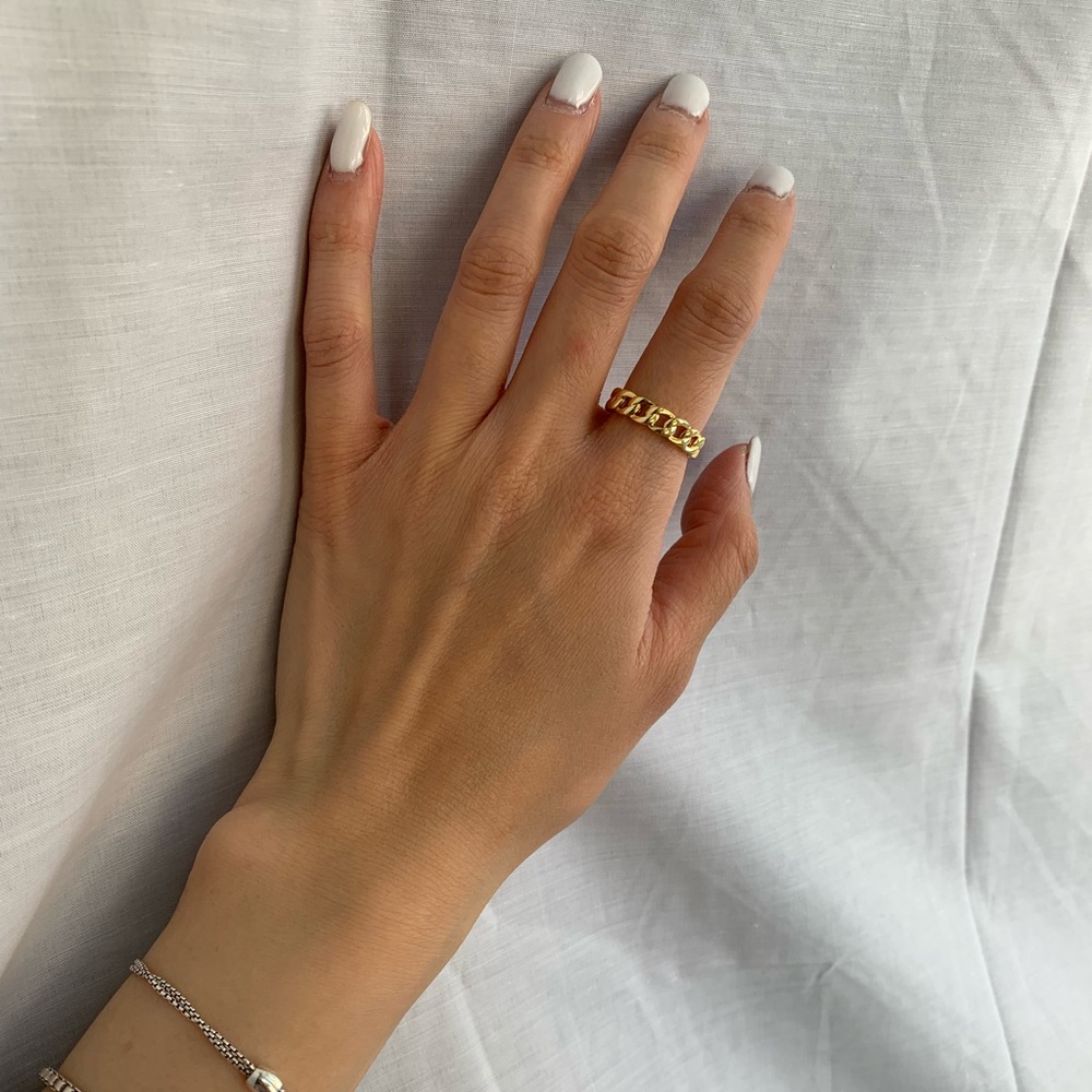 Bold Gold Chain Ring - Mini - Picture 5 of 7